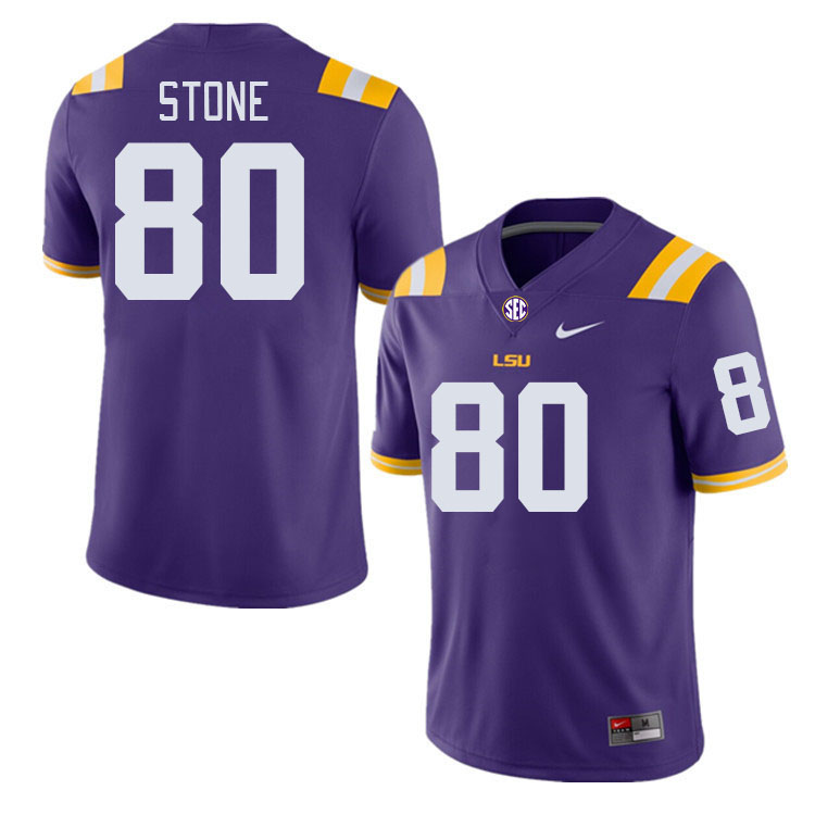 Men #80 Isaiah Stone LSU Tigers College Football Jerseys Stitched-Purple